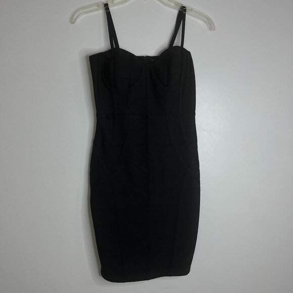 Haute Monde Dresses & Skirts - Black Bodycon Spaghetti Strap Dress Women’s Size Small Haute Monde